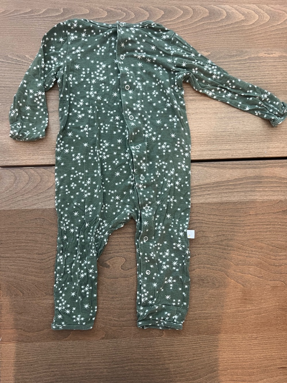Green Star-Print Baby One-Piece Romper